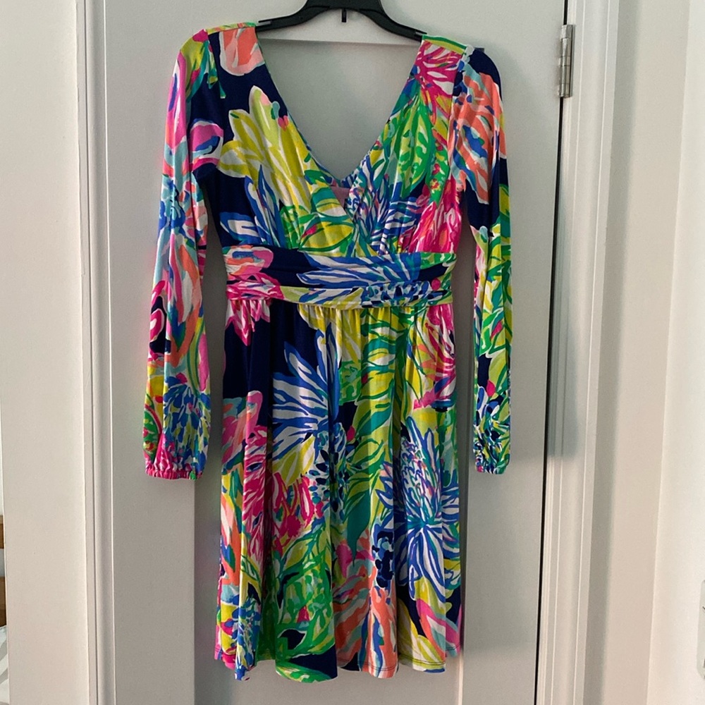 Lily Pulitzer bright floral print dress size small